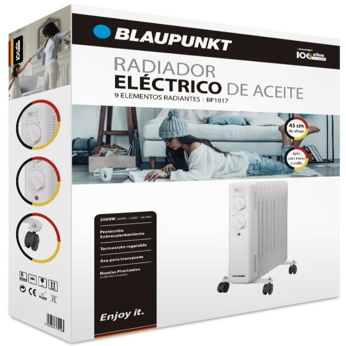 Blaupunkt Radiador de Aceite 2000W 9 Elementos Blanco